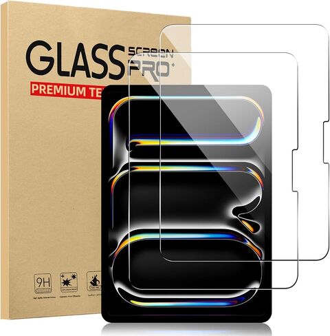 TSQQST-2 Pack New iPad Pro 13 Inch M4 2024 Screen Protector, HD Clear 9H Tempered Glass Film with Face ID & Apple Pencil Pro Compatible, High Sensitivity Case Friendly, for iPad Pro 7th Generation 13" in Saudi Arabia