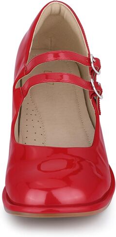 Allegra K Women's Square Toe Ankle Strap Block Heels Mary Janes Pumps Shoes in Saudi Arabia