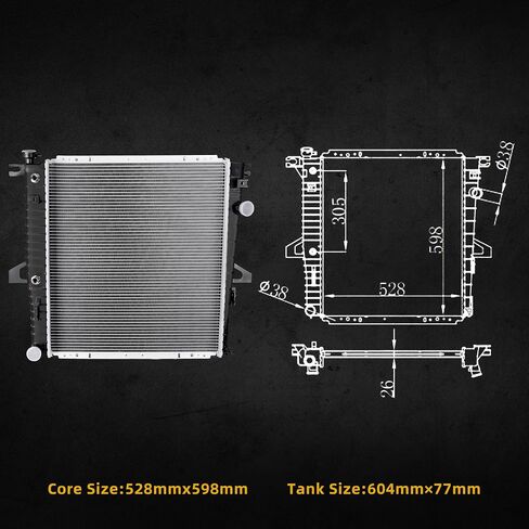 DWVO Radiator Complete Radiator Compatible with 2006 Ford Explorer 2007 Explorer Sport Trac 2006 Mercury Mountaineer 4.0L V6 4.6L V8 DWRD1085 in Saudi Arabia
