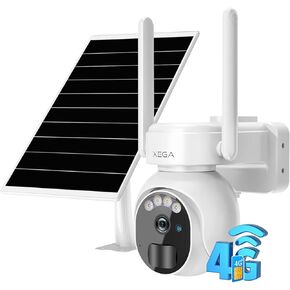 Xega 4G LTE Security Camera No WiFi with SIM Card 2K Super HD Solar Powered Wireless Outdoor 4G Security Camera PIR Motion Sensor Night Vision 2 Way Talk 【Built in SIM Card】