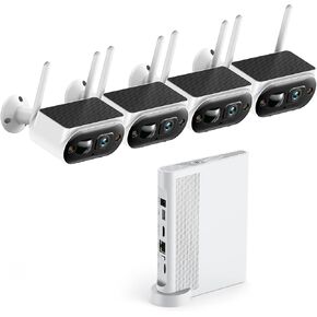 Solar Security Cameras Wireless Outdoor, CAMCAMP 2K Home Security Camera System, Quick Installation, No Subscription, Local Storage, 10CH Expandable NVR for Surveillance, 5G & 2.4G WiFi