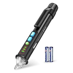2 PCS AC Non-Contact Voltage Tester, Detector Pen with Adjustable Sensitivity, Sound and Light Alarm Mode & Live Null Wire Judgment, LED Flashlight, 12/48V~1000V, 2022 Upgrade VD11, Black
