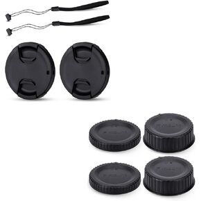 JJC 52mm Front Lens Cap Cover & Nikon F Mount Body Cap Rear Lens Cap for Nikon D3000 D3100 D3200 D3300 D5000 D5100 D5200 D5300 D5500 with AF-S 18-55mm Kit Lens