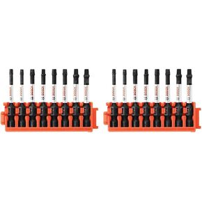 BOSCH CCSSQV208 8-Piece Assorted Set 2 in. Impact Tough Square Power Bits with Clip for Custom Case System (Pack of 2)