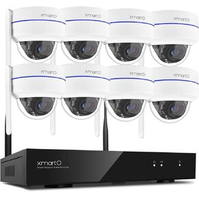 xmartO [AI Tracking Dome CAM] 10CH 2K HD Metal Dome PTZ Wireless Security Camera System, 8*Automatic Tracking, 2-Way Audio and Night Vision Camera, 10CH 4K Long Range WiFi 6 Surveillance DVR NVR Kit