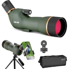 ESSLNB 20-60x70 Spotting Scopes with Tripod, BAK4 High Definition Waterproof Compact Spotter Scope with Carrying Bag and Phone Adapter for Bird Watching Wildlife Scenery
