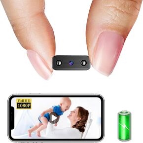 Smallest Wireless WiFi Battery Camera,HD1080P IP Security Camera,Baby Monitor,Mini Pet Camera,Nanny Cam with Night Vision,Motion Detection,Cloud Storage Remote Viewing for Security withiOS AndroidAPP