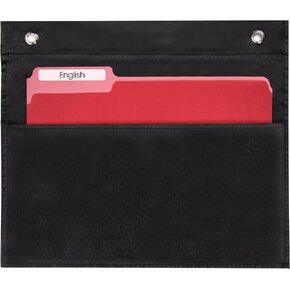 5 Pocket File Pocket Chart, Black, 14" Wide x 24" Tall - Versatile Wall Hanging File Folder Organizer for Classroom, Office, Home, and More - Wall Folder Organizer - 5 Pockets