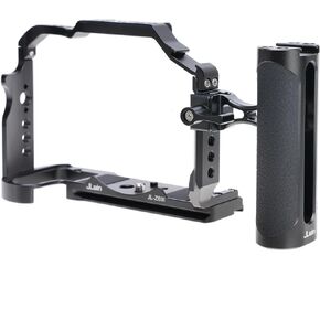FocusFoto Camera Cage with NATO Clamp Side Handle Grip KIT for Nikon Z6 III Mirrorless Camera, Aluminium Z6III Cage with NATO Rail, Cold Shoe, 1/4"-20 Screw Mount, 3/8"-16 Locating Holes for Arri