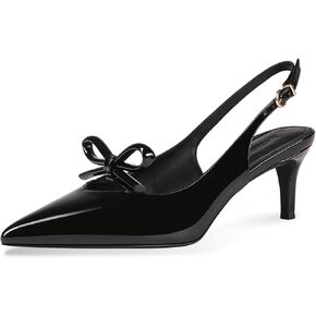 Baobeijiadao womens slingback inchten heels heals مدببة إصبع القدم مضخات القوس مضخات مغلقة اصبع القدم الصنادل كعب تنزلق على حذاء اللباس للنساء