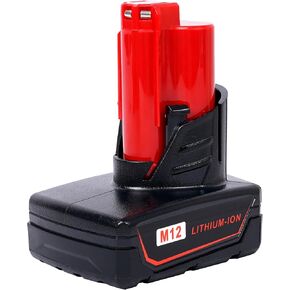 12V 6Ah Replacement Battery Compatible with Milwaukee 12V Battery 48-11-2460 48-11-2412 48-11-2401 48-11-2440 C12 B C12 BX 12V M12 Cordless Tool Battery Packs 2 Pack