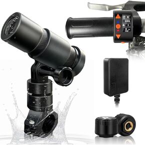 VSYSTO Bicycle Camera with OLED Display Wired Controller, Tire Pressure Sensors, GPS, WiFi HD 1080P 150° Wide Angle Lens Waterpoof Motorcycle Bike Dash Camera Temperature Calorie Display (Black-1080P)