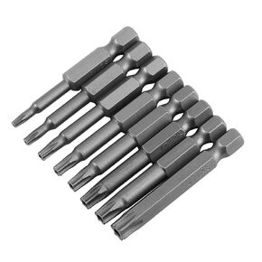 5 Point Tamper Proof Torx Star Screwdriver Bit 8 Pcs 1 4 Hex Shank T8 T40 50Mm Long Steel Magnetic Security Star Screwdriver Bits Set