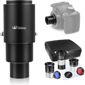 Alstar 1.25 Inch Extendable Camera Adapter - Bundle with - 8 Piece Telescope Accessory Kit