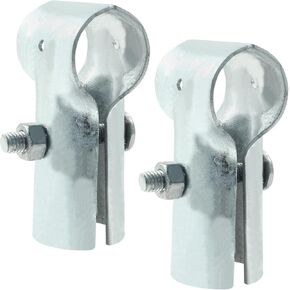 4 Pack 1-3/8 x 1-3/8 Inch End Rail Clamps, Chain Link Fence Clamp for 1-3/8 Inch OD Pipe, Galvanized Panel T Clamps Fence Connectors Tee Pipe Clamps
