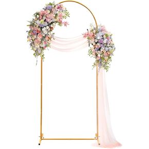 Wedding Arch Backdrop Stand Set of 3, Gold Metal Arch Backdrop Stand 7.2FT & 6FT & 6FT Arched Backdrop Frame for Wedding Ceremony, Party, Baby Shower Decoration, Graduation Ceremony Decoration