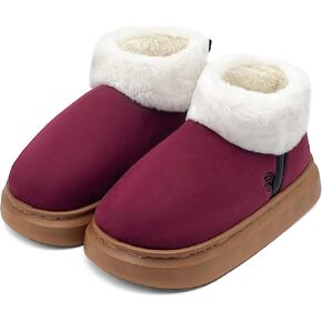 rosyclo Ankle Winter Boots for Women, Suede Faux Fur Furry Lining Warm Women's Snow Mini Boot Lightweight Anti-Slip Fuzzy Classic Memory Foam Comfort Shoes Short Booties for Indoor Outdoor