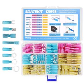 طقم 500pcs لتقلص الموصلات الحار - المحطات الكهربائية متعددة الاستخدامات لمشاريع السيارات والبحرية و DIY ، مقاومة للماء ودائم