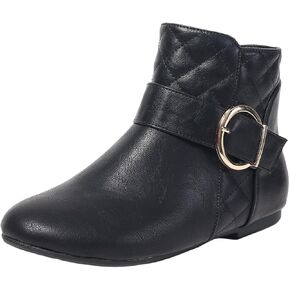 Women’s Fall Flat Ankle Boots - Low Heel Booties with Metal Ring Detail, Short No Heel Boots for Women, Stylish Fall Footwear
