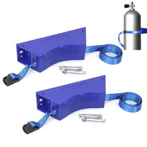 CNQLIS 2-Piece Steel Cylinder Bracket ABS Steel Cylinder Wall Mounted Bracket, with Screws and Safety Belt Fixing Bracket, Suitable for 40L Gas Cylinder/Oxygen Cylinder (Black)