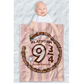 Harry Potter Lightweight Baby Blanket, 30"X40", Platform 9 3/4 Unisex for Infants Girls & Boys