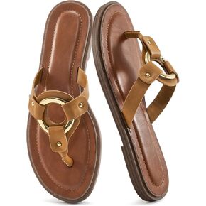 Ablanczoom Flats Sandals for Women Comfortable: Summer Beach Womens Flip Flops Dressy Vacation Slip On Thong Sandal Slides Shoes