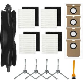Replacement Accessories Kit Compatible for eufy L60 eufy 50 Series Robot Vacuum, 1 Main Brush, 4 Side Brushes, 4 Filters, 4 Dust Bags,1 Small Brush (14 Pack)