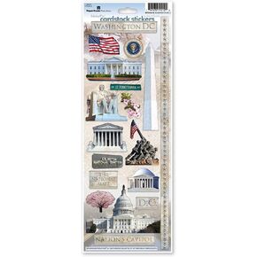 Paper House Productions STCX-0119E Travel Cardstock Stickers, Washington DC 2 (1 sheet)
