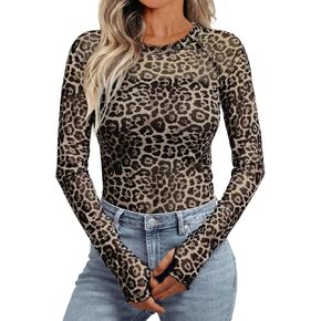 Dealmore Womens Floral Mesh Sheer Lace Going Out Trendy Tops Spring Fashion Summer Outfits Clothes 2025