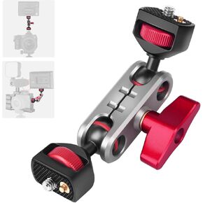Came-TV Camera Magic Arm with Dual Ball Head & 1/4" Screws, Aluminum Magic Arm Camera Mount 360° Rotation Articulating Magic Arm for Monitor/LED Light/Microphone/Camera Cage/Tripod (64005)