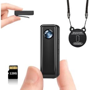 Body Cam, 4K HD Action Camera, 128GB Memory Card Wide-Angle, Portable Pocket Camera with Magnetic Back Clip, Wearable Camcorder Daily Records Easy to Use for Traveling Cycling Home Office