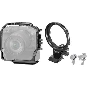 NEEWER Camera Cage for EOS R5 R5 C R6 R6 II & BG-R10 Battery Grip, with HDMI Cable Clamp, 3/8" ARRI Locating & 1/4" Threads, Rotatable Collar Mount Plate for Nikon Z8 Z7 II Included