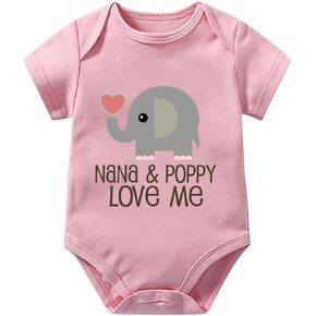 Nana And Poppy Love Me Romper for Boys Short Sleeve Baby Girl Clothes Neutral White Boys Baby Clothes 0-3 Months