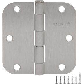 Door Hinges, Round Corners Hinges, Interior Door Hinges, 3.5x3.5 Inch Hinge, 5/8 Radius Hinges,Heavy-Duty Door Hardware, Standard Residential Hinges,Sturdy Hinges (Polished Gold, 9pack)