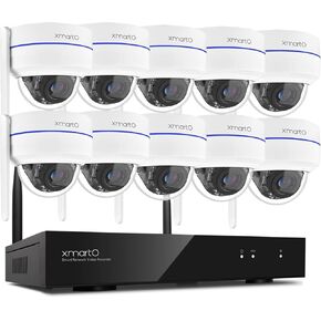 xmartO [AI Tracking Dome CAM] 16CH 2K HD Metal Dome PTZ Wireless Security Camera System, 10*Automatic Tracking, 2-Way Audio and Night Vision Camera, 16CH 4K Long Range WiFi 6 Surveillance DVR NVR Kit