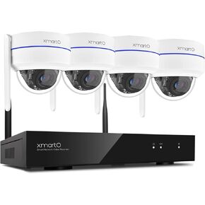 xmartO [AI Tracking Dome CAM] 10CH 2K HD Metal Dome PTZ Wireless Security Camera System, 4*Automatic Tracking, 2-Way Audio and Night Vision Camera, 10CH 4K Long Range WiFi 6 Surveillance DVR NVR Kit