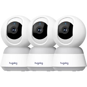 Hugolog 3K 5MP Indoor Pan/Tilt Security Camera with Auto-Focus,Ideal for Baby Monitor/Pet Camera/Home Security,Starlight Color Night Vision,Human/Pet AI,Noise Reduction,US Cloud,Compatible with Alexa