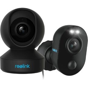 REOLINK 4MP PTZ Indoor Camera Bundle with 2K Outdoor Spotlight Camera, Plug-in WiFi Cameras for Home Security, Two-Way Talk, Micro SD Card Storage (Up to 128GB), E1 Pro Lumus