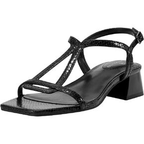 Bandolino Women's PRIMADON Heeled Sandal, Black Snake 001, 10