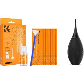 K&F Concept 24mm Full Frame Sensor Cleaning Swab*10+20ml Sensor Cleaner+Long Nozzle Air Blower