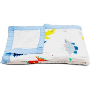100% Cotton Muslin Baby Blanket | Soft & Breathable 6-Layer Baby Blanket | Lightweight Quilt for Newborns, Infants & Toddlers | Gender-Neutral (Little Prince)