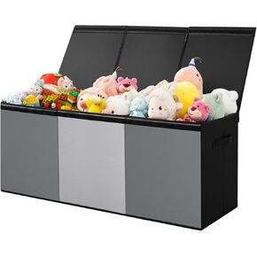 Large Toy Box Chest with Lid, Oxford Collapsible Sturdy Toy Storage Boxes Bins Baskets for Boys, Girls, Closet, Playroom, Nursery Room, 39"x15.5"x13" Pink-Pony