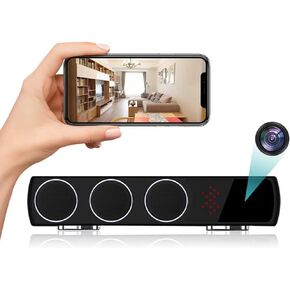 1080P HD Security Camera Bluetooth Speaker - WiFi Camera for Indoor Home Security - Supports WiFi and Bluetooth connectivity.