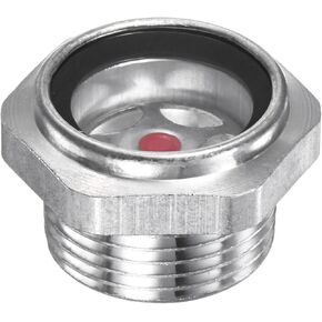 Air Compressor Oil Sight Glass, 1/2" NPT Toughened Glass No Leak Hex Oil Liquid Level Gauge Fittings W O-Ring for Air Compressor/Pump/Tank Sight Plug Window