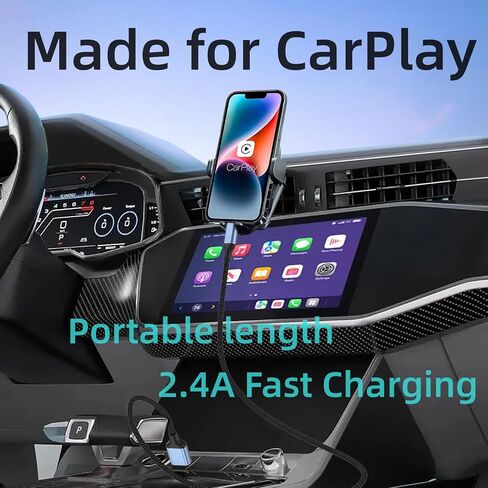 3 FT iPhone Charging Cable, [Apple MFi Certified] 2-Pack iPhone Car Charger Cord 3 Foot Fast Charging Carplay Lightning Cable Compatible with iPhone 14 13 12 11 Pro Max XR XS X 8 7 6 Plus SE iPad in Saudi Arabia