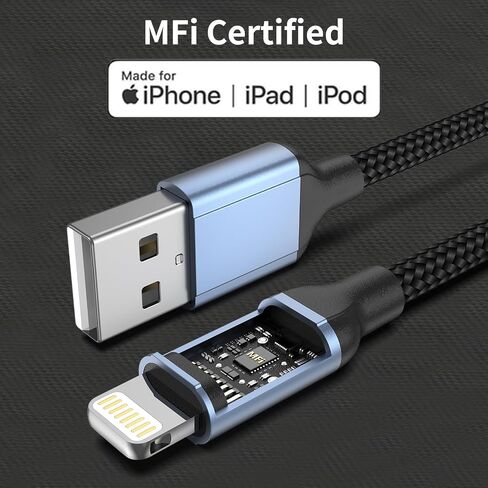 3 FT iPhone Charging Cable, [Apple MFi Certified] 2-Pack iPhone Car Charger Cord 3 Foot Fast Charging Carplay Lightning Cable Compatible with iPhone 14 13 12 11 Pro Max XR XS X 8 7 6 Plus SE iPad in Saudi Arabia