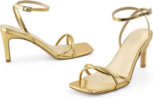 الصنادل ذات الكعب النسائي Strappy Square Square Open Tee Theels Exle Comfort Comfor in Kuwait