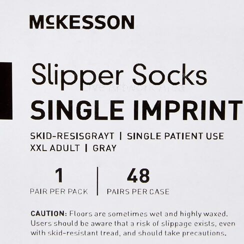 McKesson Skid-Resistant Slipper Socks Above-Ankle XXL Gray, 1 Pair in Saudi Arabia