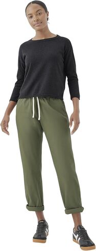 Pact Women's Classic Woven Twill Drawstring Roll Up Pants in Kuwait