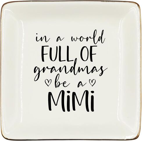 WODMIS Grandmas Nana Gifts Ceramic Jewelry Tray Dish, Mothers Day Birthday Gifts, Best Gigi Best Jewelry Plate Ring Trinket Dish, Thank You Gifts for Nana from Grandchildren 492 in Saudi Arabia